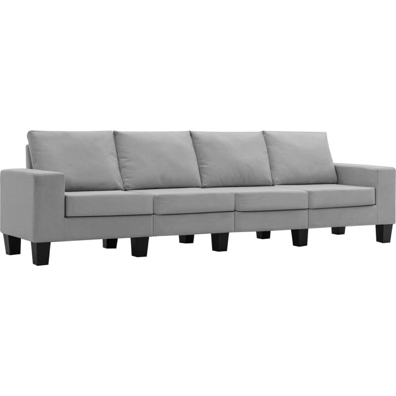 Canapé Tissu 4 Places Gris Clair
