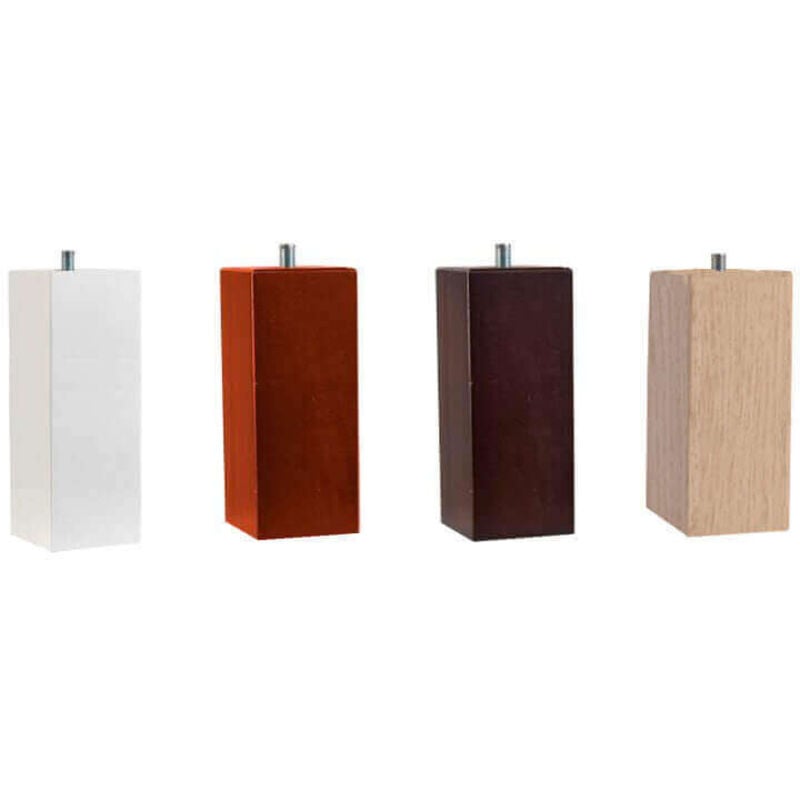 

Patas cuadradas somier 15 cm métrica de rosca 10 | 6 patas madera Cerezo