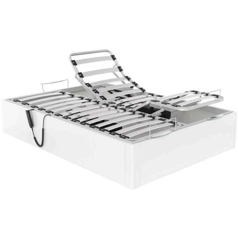 

Canapé Abatible articulado con motor Ankara altura 34 cm | Blanco - 150x200cm