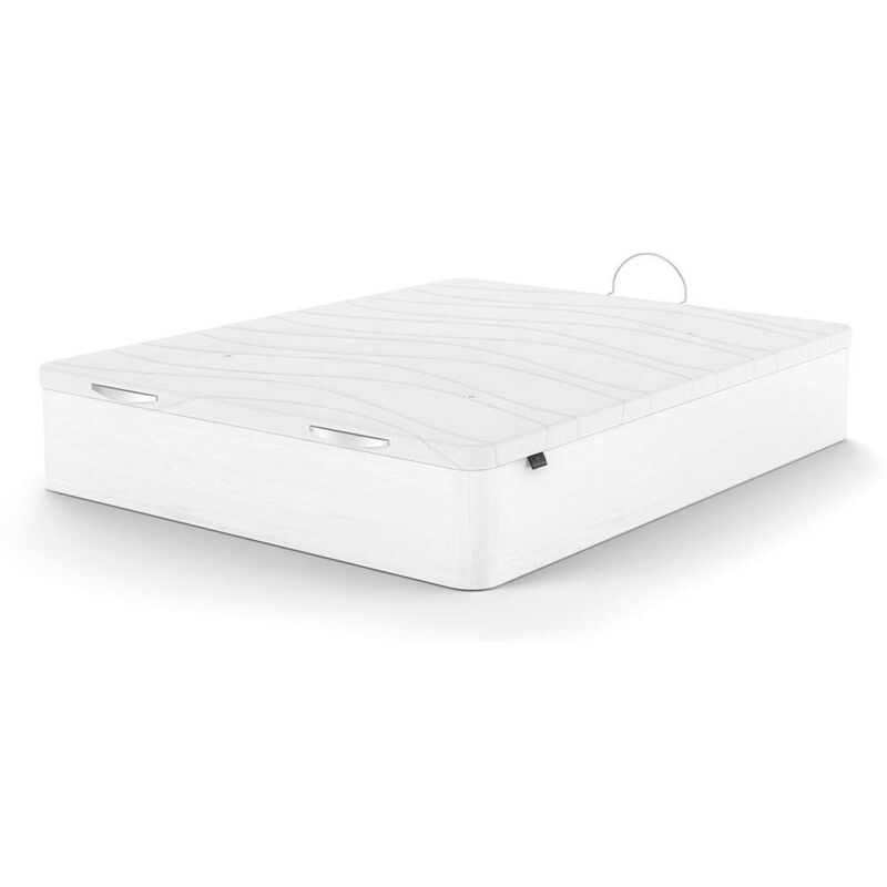 

Canape abatible Global de madera acabado blanco tapa tapizada. Medidas 90X180 - Sonpura
