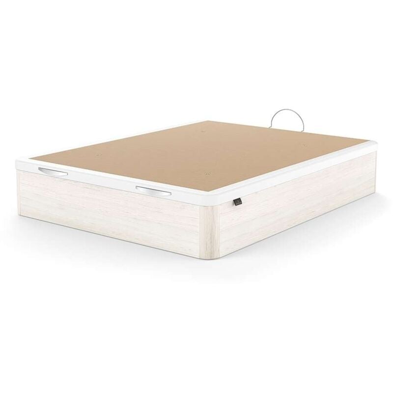 

Canape abatible Line de madera acabado blanco artico tapa tapizada. Medidas 80X180 - Sonpura