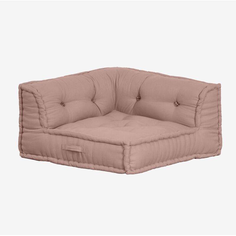 Canapé d'Angle Modulable en Coton Dhel SKLUM Rose Mauve Pâle