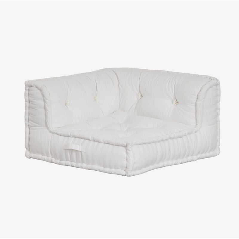 Sklum - Canapé d'Angle Modulable en Coton Dhel Blanc Gardenia