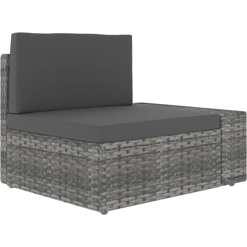 Asupermall - Canape angle sectionnel accoudoir gauche Resine tressee Gris
