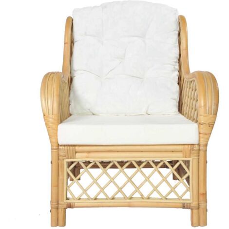 Canapé avec coussin Canapé relax - Canapé de salon Rotin naturel et lin BV703978 - BonneVie
