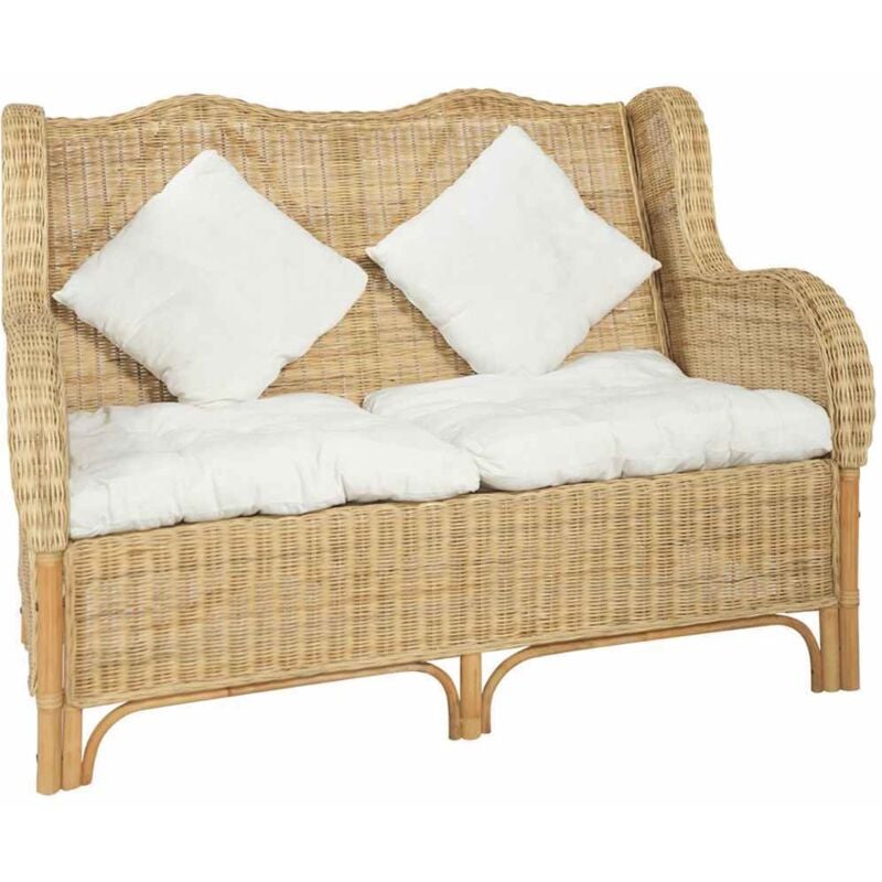 Vidaxl - Canapé 2 places Rotin naturel et lin