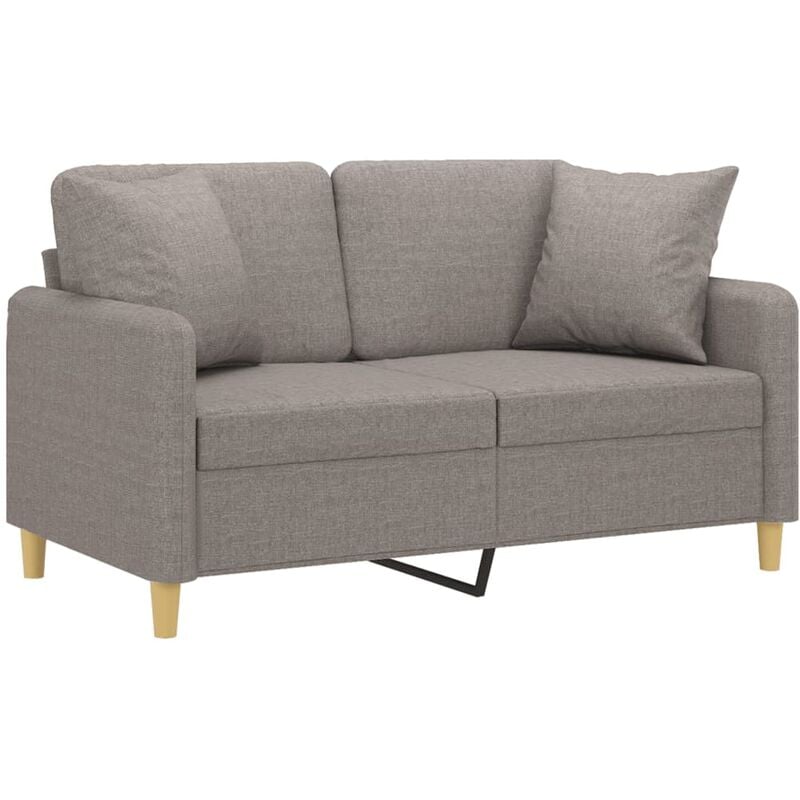 Vidaxl - Canapé 2 places avec oreillers décoratifs taupe 120 cm tissu
