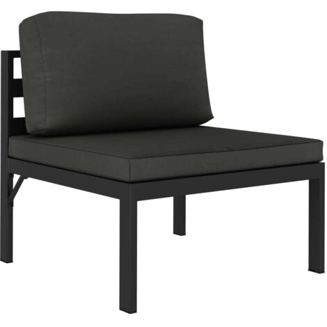 Canapé/Banquette central sectionnel avec coussins Aluminium Anthracite MJU6866