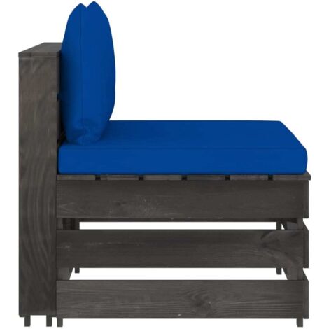 Canapé/Banquette central sectionnel avec coussins Bois imprégné de gris MJU5979