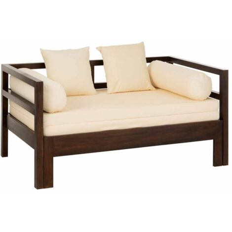 Canapé Banquette en Bois "Gavya" 163cm Brun Foncé