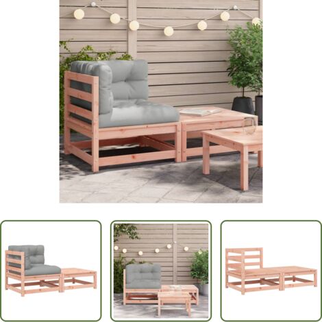 Canapé bois -  Canapé d'angle de jardin avec coussins et repose-pieds