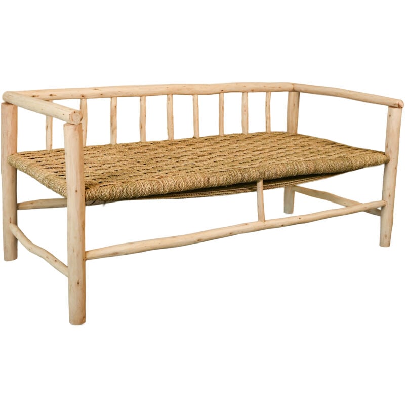 Canapé bois naturel Asilah Naturel 160x75x70 cm