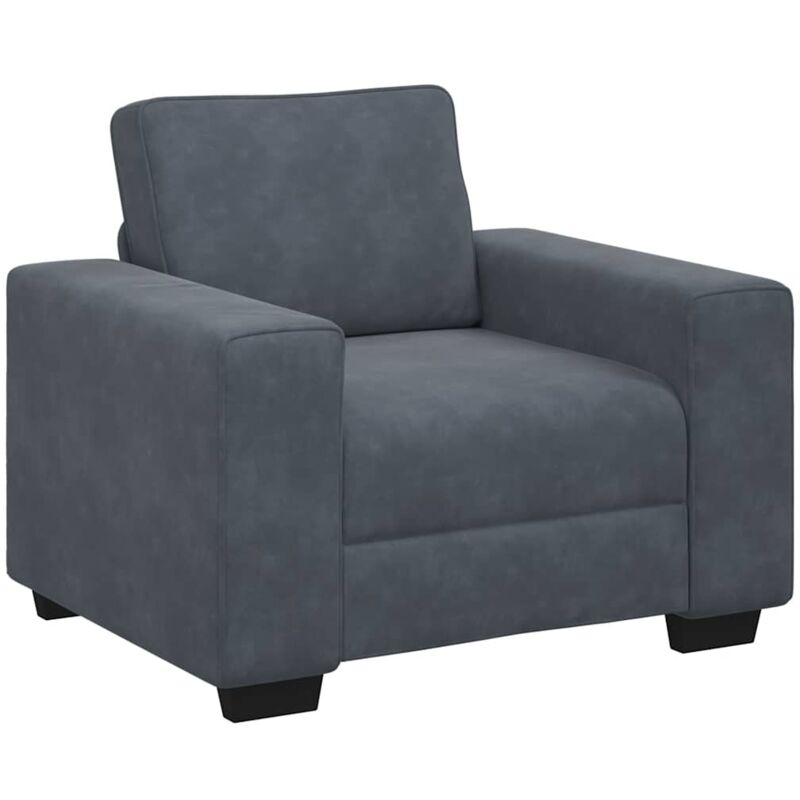 Vidaxl - Fauteuil gris foncé 60 cm velours