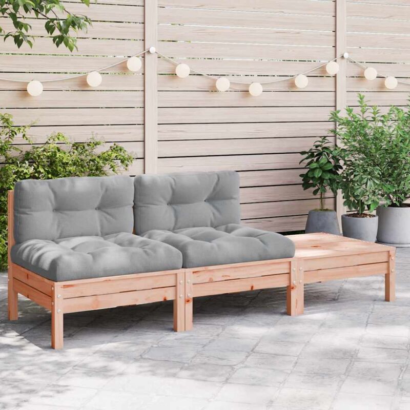 Vidaxl - Canapé de jardin avec coussins et repose-pied 2 places