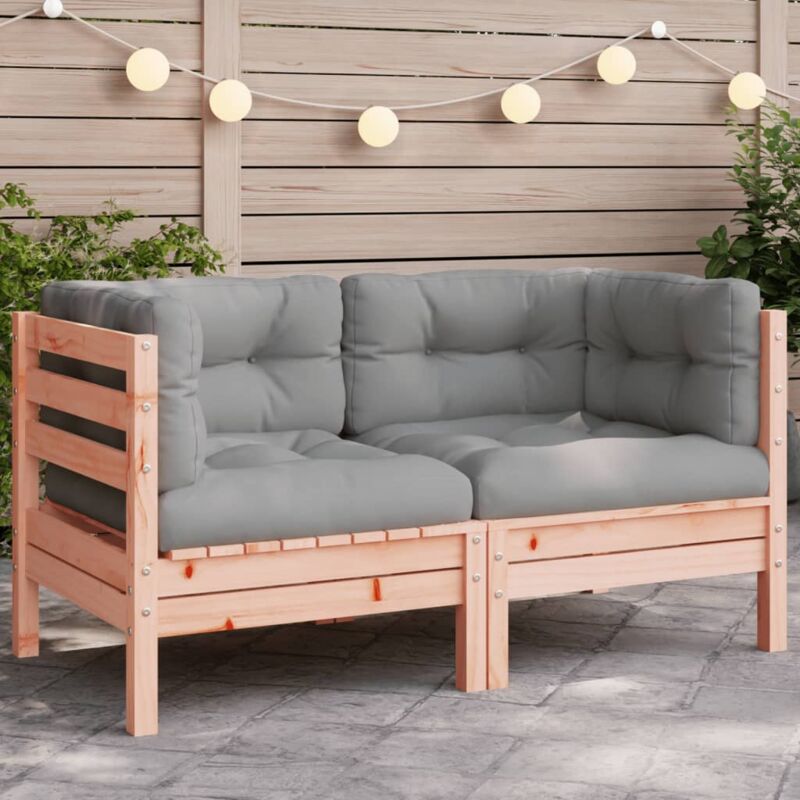 Canapé d angle de jardin avec coussins bois massif douglas