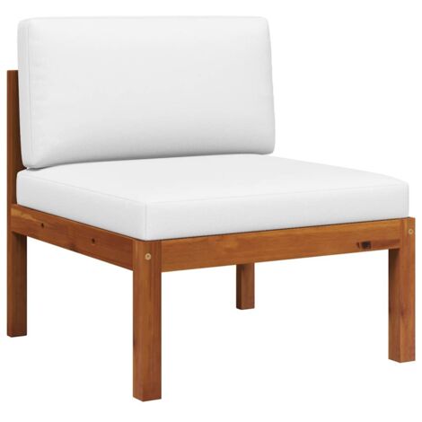 Canapé central de jardin avec coussins，Canapé d'extérieur，Banquette / Sofa / Divan de jardin Bois d'acacia massif MEMV501686