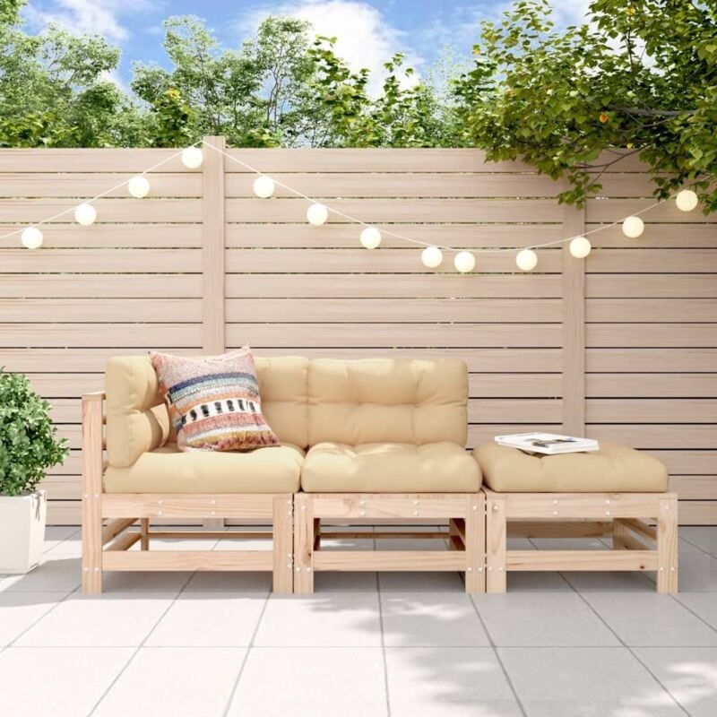 Vidaxl - Salon de jardin 3 pcs bois massif de pin
