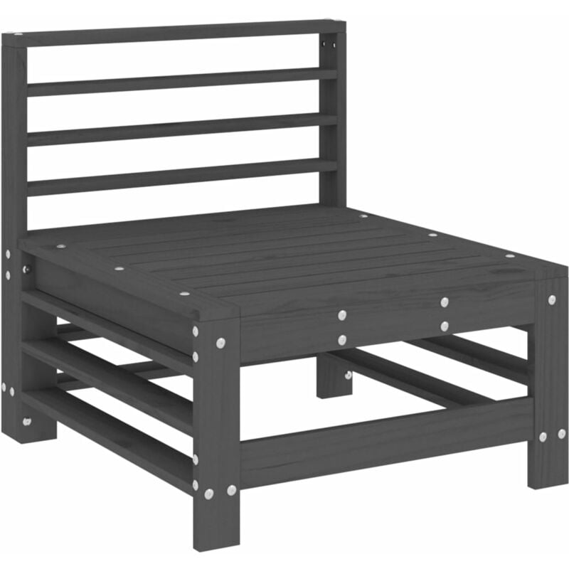 Canapé central de jardin gris bois de pin massif Vidaxl