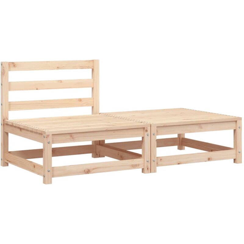 Canapé de jardin sans accoudoirs repose-pieds bois pin massif - Vidaxl