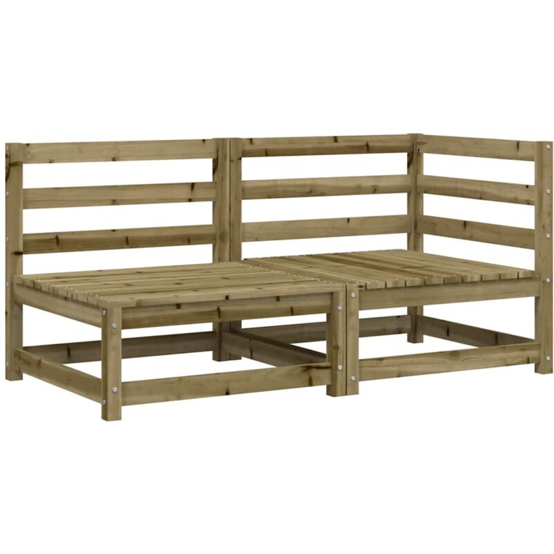 Canapé de jardin 2 places bois de pin imprégné