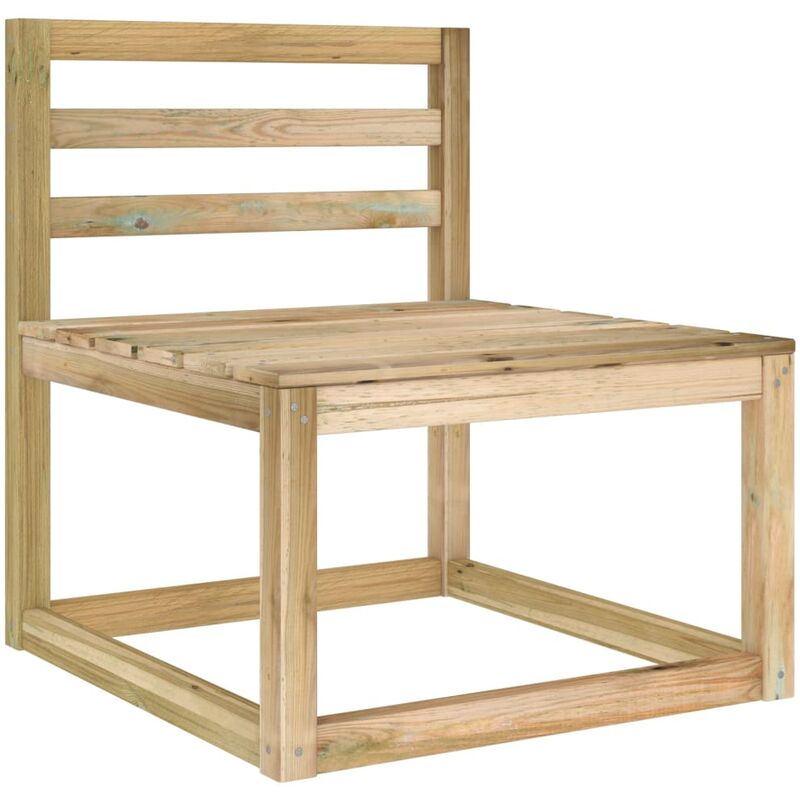 Canapé central palette de jardin Bois de pin imprégné de vert