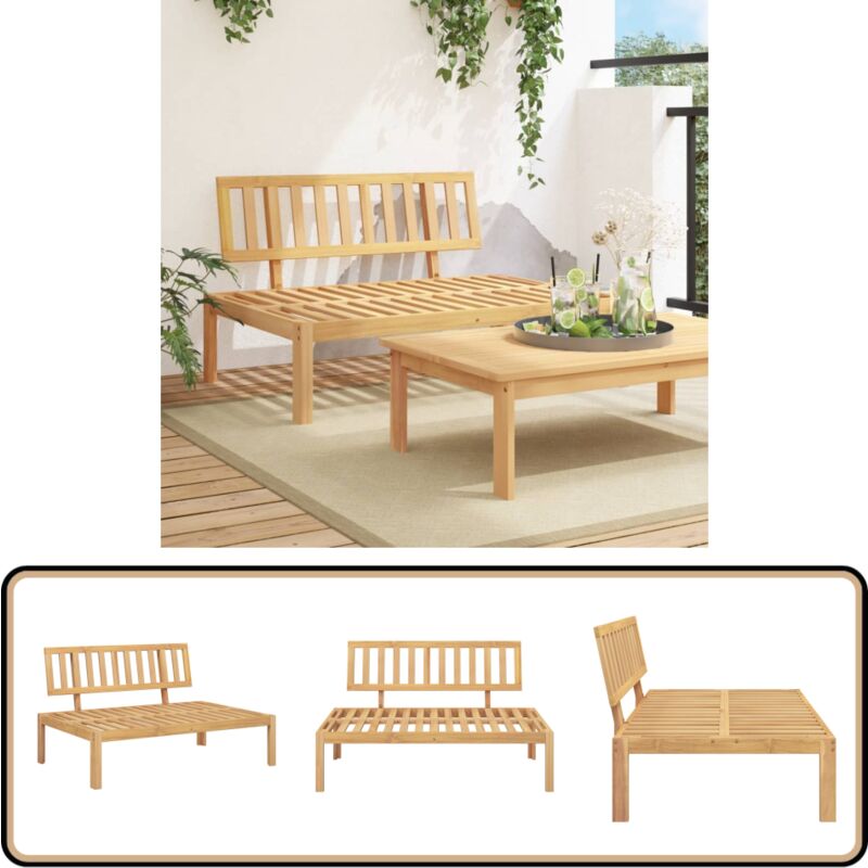 Canapé central palette de jardin bois massif d'acacia - Canapé De Jardin - Canapé Extérieur - Mobilier De Jardin - Acacia Massif - Design Moderne