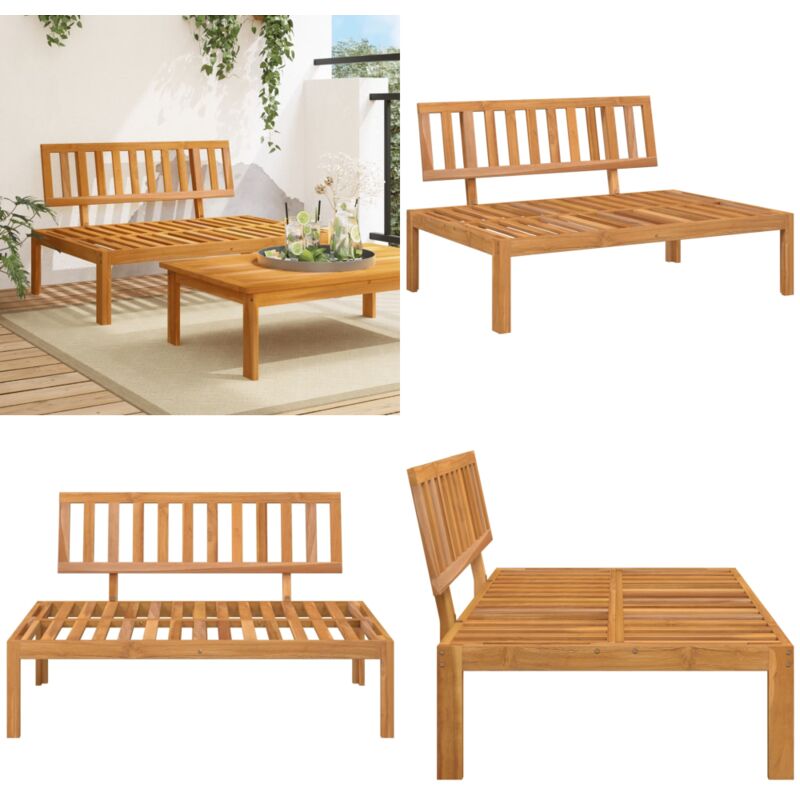 Canapé central palette de jardin bois massif d'acacia - Canapé Extérieur - Mobilier De Jardin - Canapé En Bois - Acacia Massif - Canapé Modulable