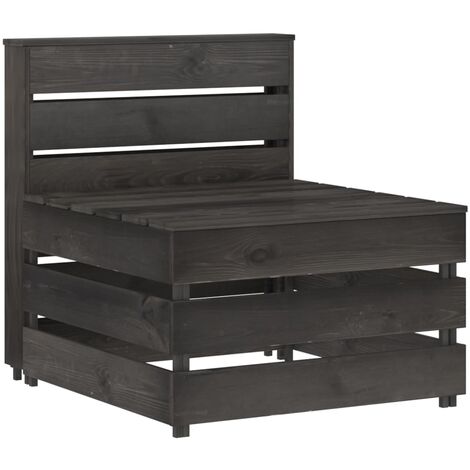 Canapé central palette de jardin, Canapé d'extérieur, Banc de jardin Gris Bois de pin imprégné MJU7167
