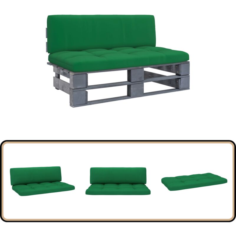 Canapé central palette de jardin Gris Bois de pin imprégné - Canapé De Jardin - Mobilier De Jardin - Canapé En Bois - Salon De Jardin - Ensemble De