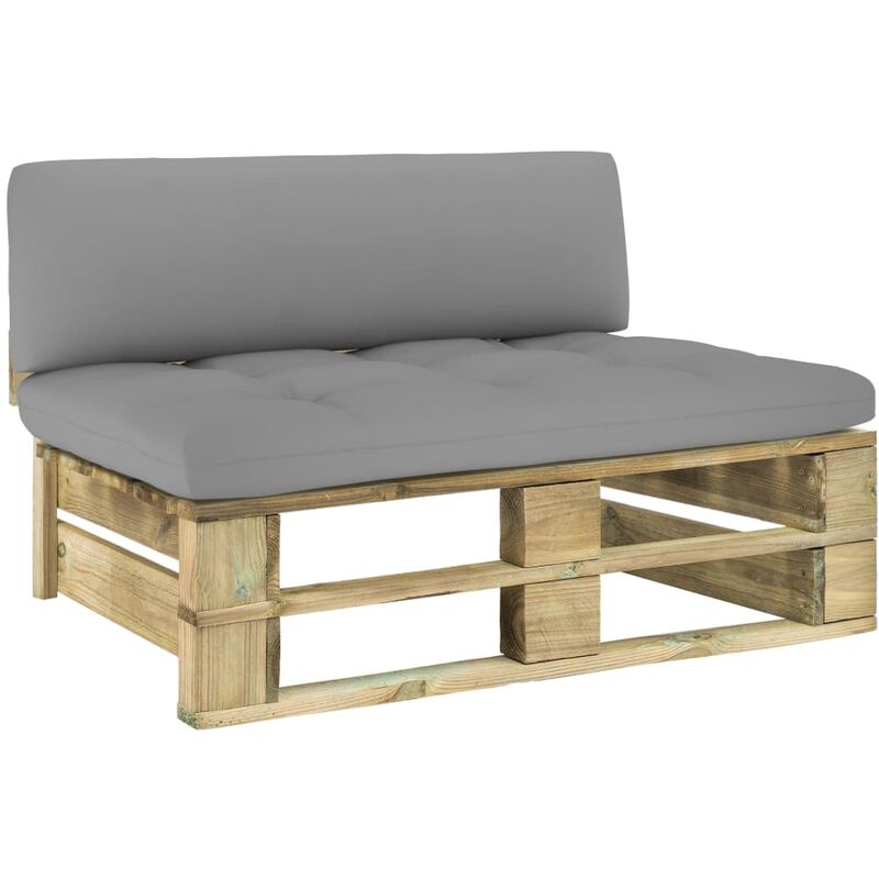Vidaxl - Canapé central palette de jardin Vert Bois de pin imprégné