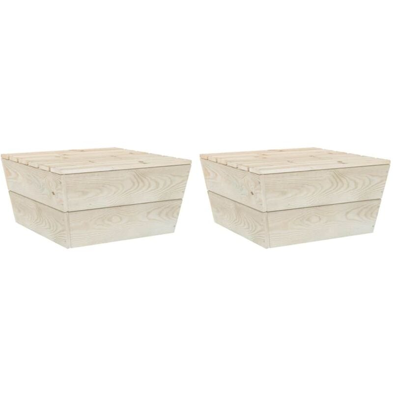 Tables de jardin 2 pcs 60x60x30 cm Bois d'épicéa imprégné