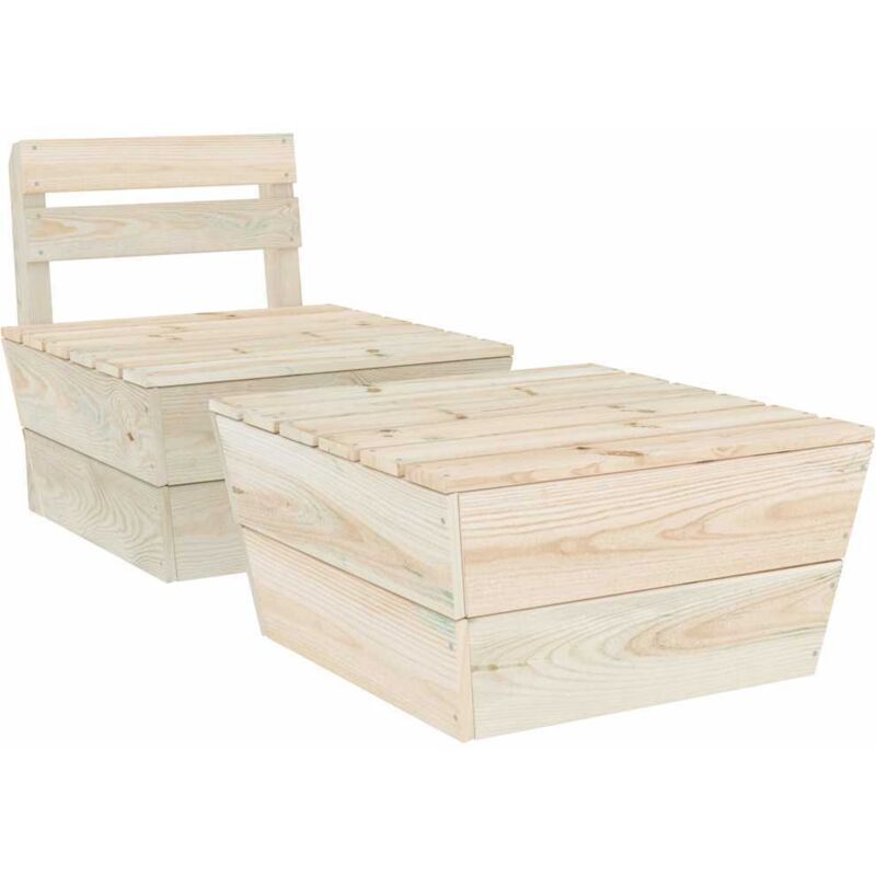 Salon de jardin 2 pcs Bois d'épicéa imprégné Vidaxl