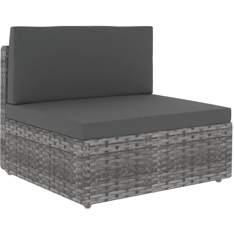 Asupermall - Canape central sectionnel Resine tressee Gris