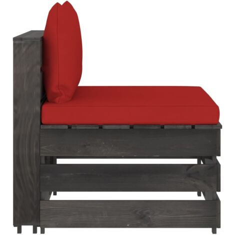 Canapé central，Canapé d'extérieur，Sofa de jardin sectionnel avec coussins Bois imprégné de gris CFW877690