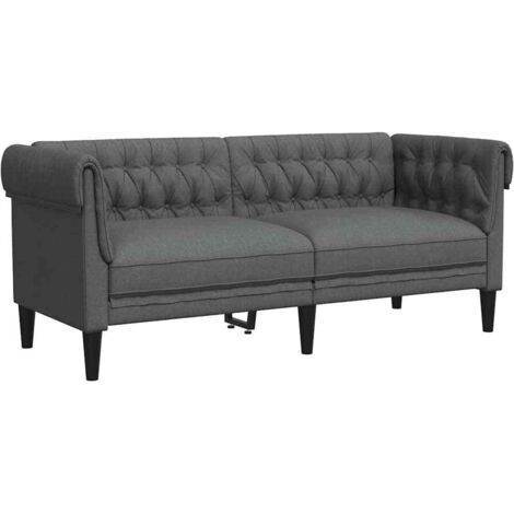 Canapé Chesterfield 2 places,Sofa pour Salon,Banquette gris foncé tissu CFW226851