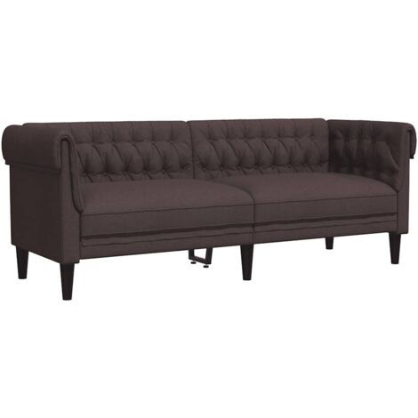 Canapé Chesterfield 3 places,Sofa pour Salon,Banquette marron foncé tissu CFW795472