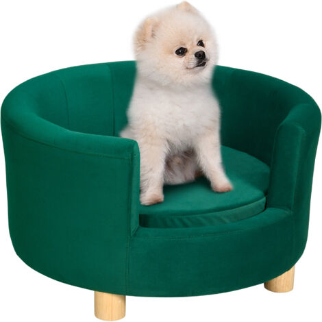 Canapé chien housse lavable canapé animaux dossier pieds bois canapé chat petits chiens moins 4,5 kg vert