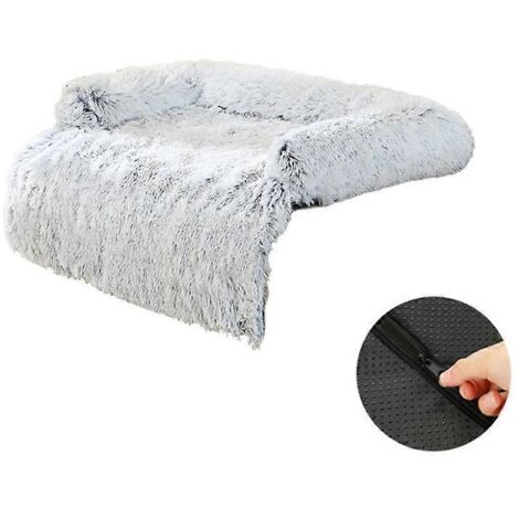 Canapé chien moelleux hiver chaud nid chat coussin chenille petit moyen chien amovible gris dégradé angle droit lit couchage confortable. (142 caractères)