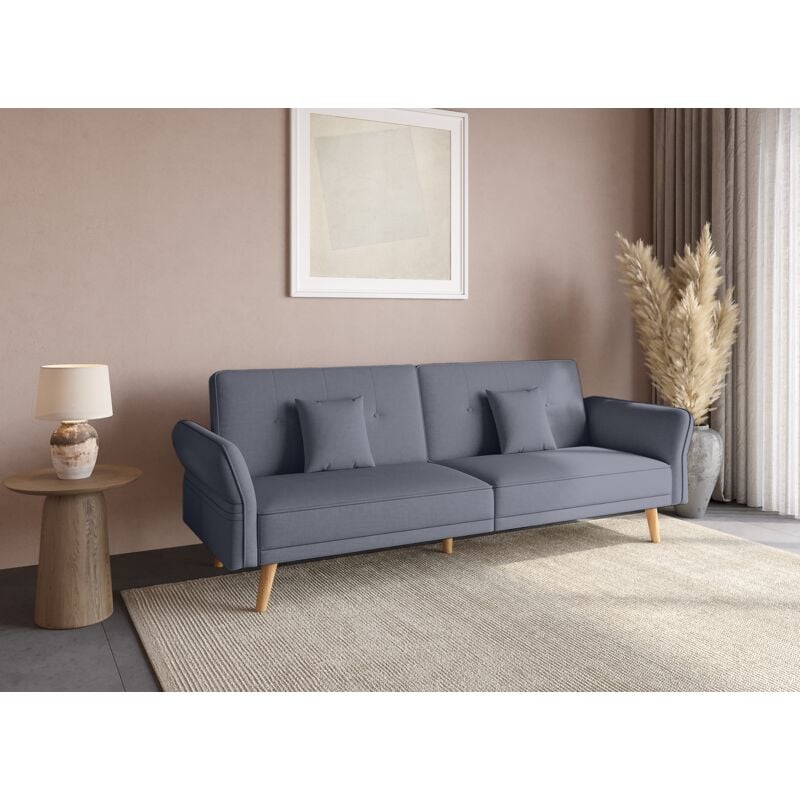 Deco In Paris - chili - Canapé clic clac 3 places en tissu gris chili