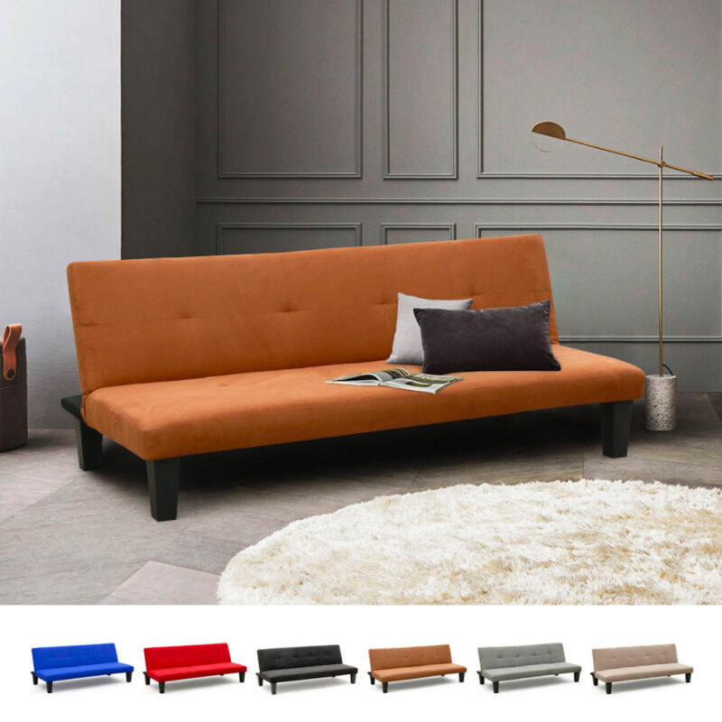 Modus Sofà – Canapé convertible 2 places clic-clac en microfibre – Dimensions 175 x 80 x 70 cm – Design moderne – Confort optimal pour petits espaces