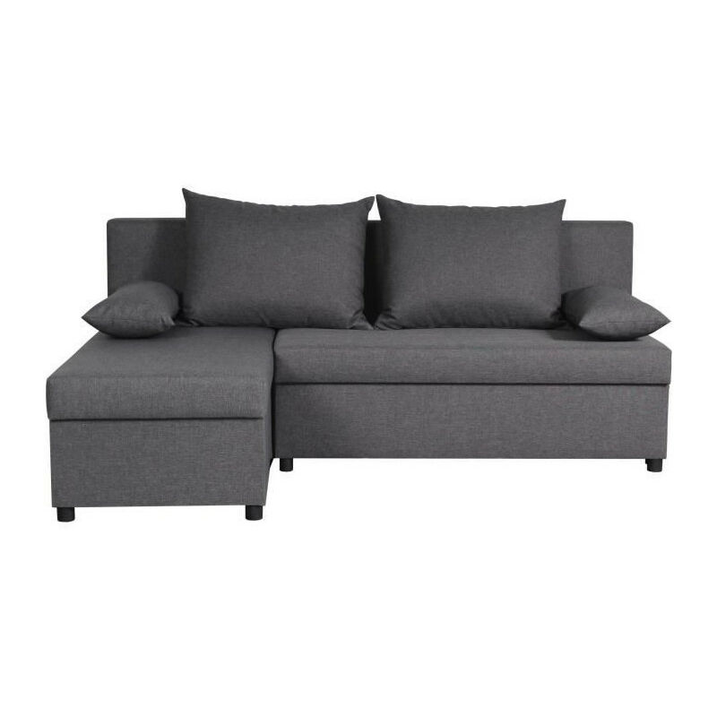 Canapé clic-clac – Tissu Gris – L 192 x P 143 x H 79 cm – JOSS - Fabriqué en Ukraine