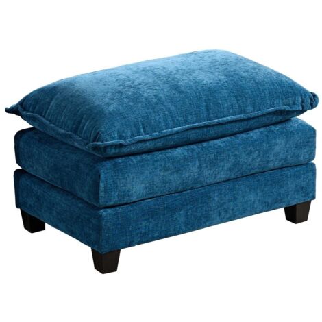 Canapé Cloud Sofa Ottoman Modular Chenille Bleu 90.00x56.00x46.00 ZIPSOFA Canapé