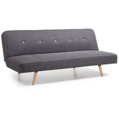 Canape Convertible 180 Cm En Tissu Gris Edgar L 180 X L 85 X H