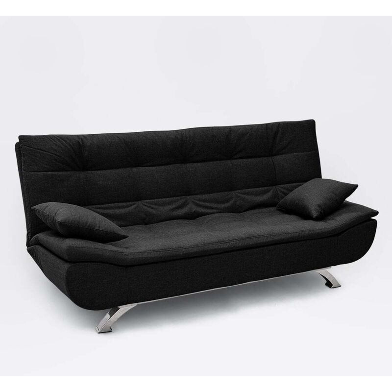 Canapé convertible 2 places clic-clac en microfibre design moderne Centenario - Noir