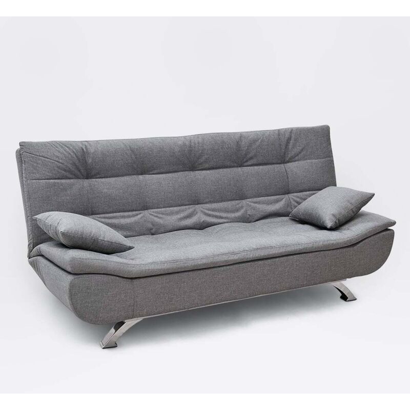 Canapé convertible 2 places clic-clac en microfibre design moderne Centenario - Gris