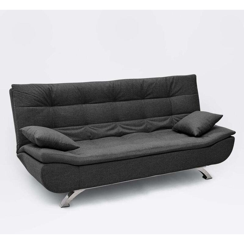 Canapé convertible 2 places clic-clac en microfibre design moderne Centenario - Gris foncé