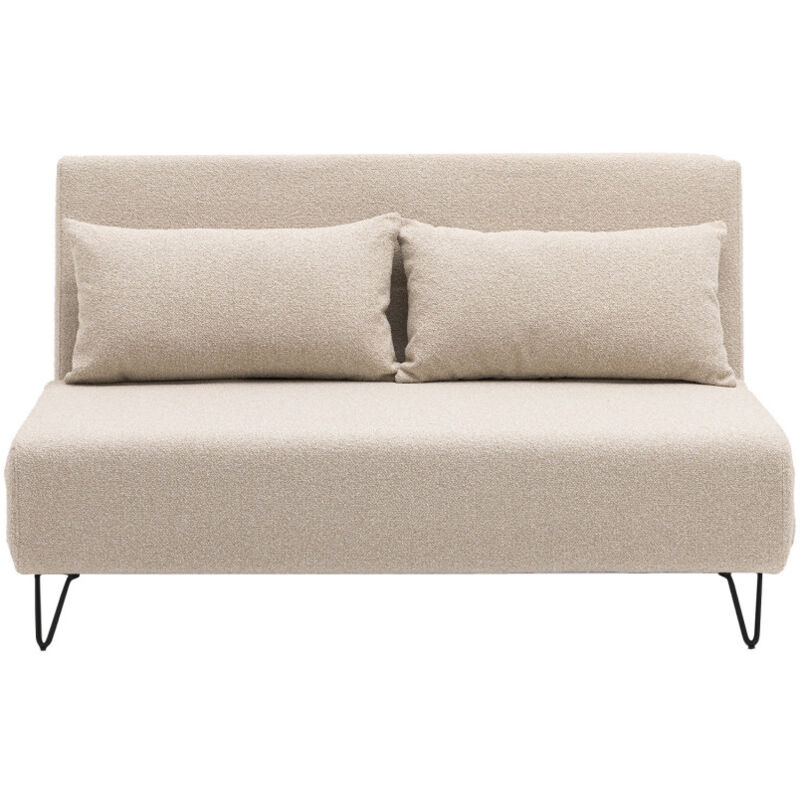 Drawer - Canapé convertible 2 places en tissu bouclette - Écru - joe harper