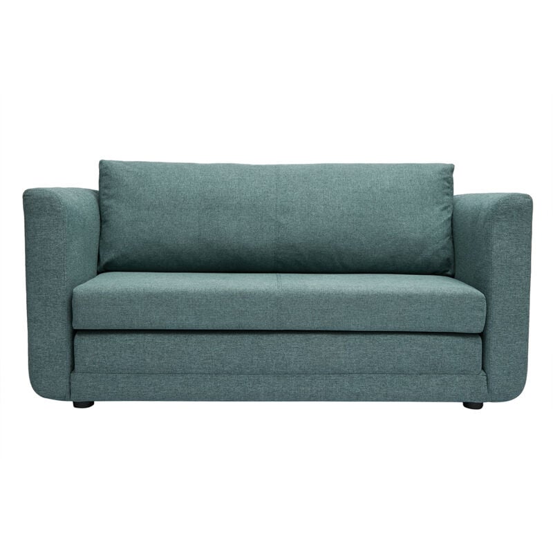 Miliboo - Canapé convertible 2 places en tissu vert de gris leon