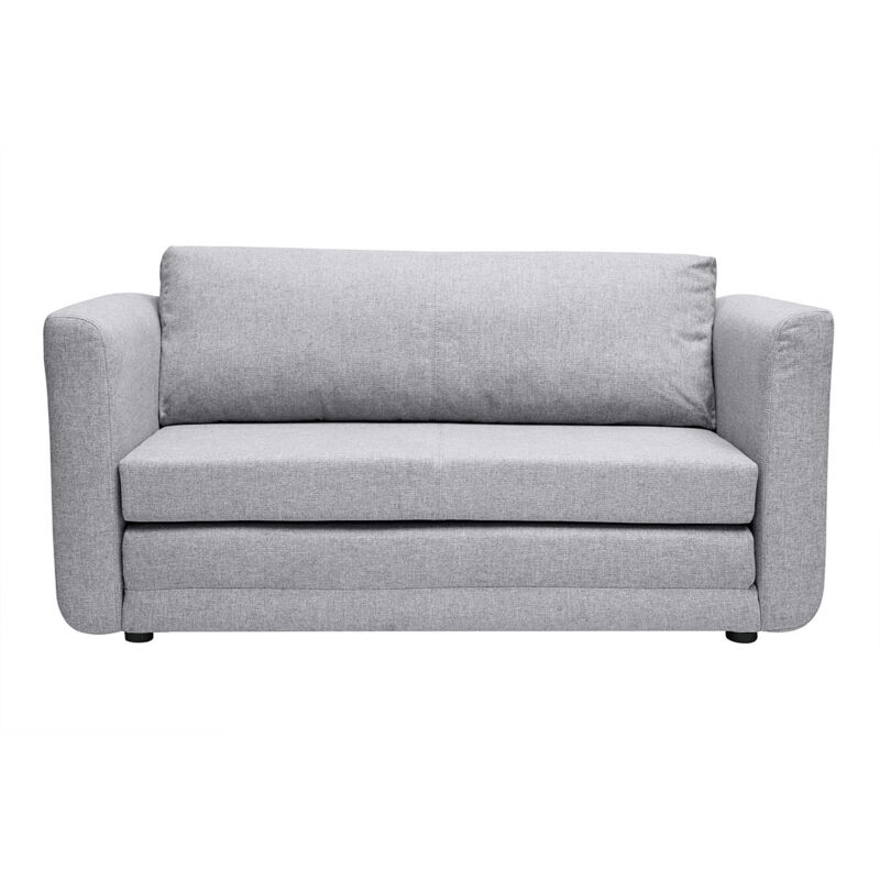 Miliboo - Canapé convertible 2 places en tissu gris clair leon