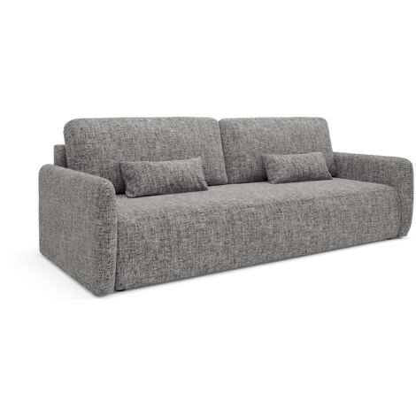 Canapé convertible 3 places avec coffre Lazare Gris